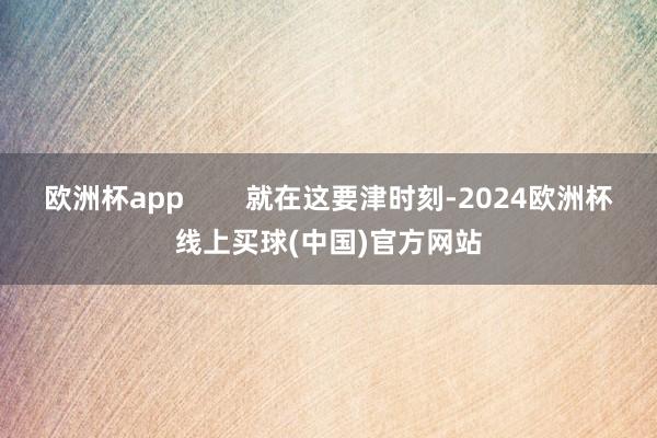 欧洲杯app        就在这要津时刻-2024欧洲杯线上买球(中国)官方网站