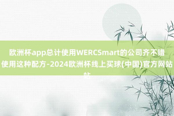 欧洲杯app总计使用WERCSmart的公司齐不错使用这种配方-2024欧洲杯线上买球(中国)官方网站