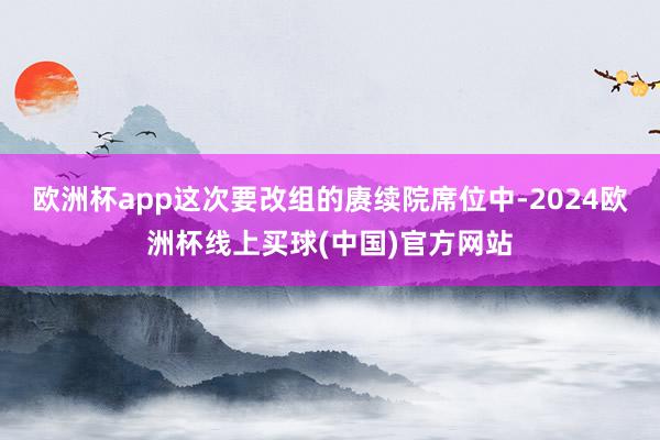 欧洲杯app这次要改组的赓续院席位中-2024欧洲杯线上买球(中国)官方网站