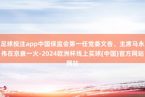 足球投注app中国保监会第一任党委文告、主席马永伟在京衰一火-2024欧洲杯线上买球(中国)官方网站