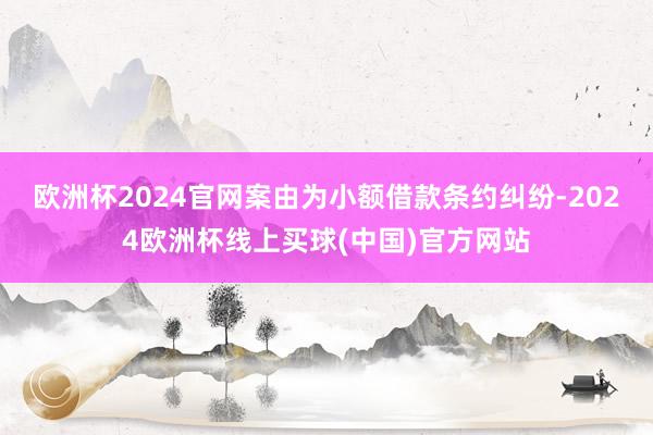 欧洲杯2024官网案由为小额借款条约纠纷-2024欧洲杯线上买球(中国)官方网站