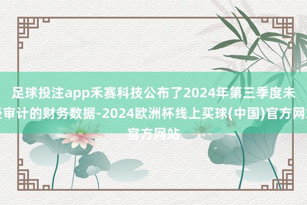 足球投注app禾赛科技公布了2024年第三季度未经审计的财务数据-2024欧洲杯线上买球(中国)官方网站