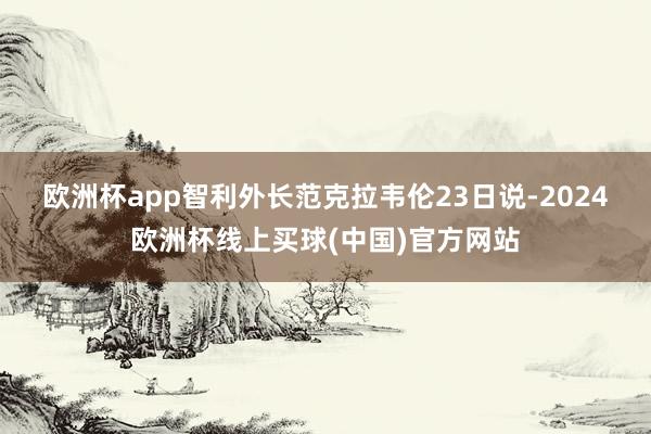 欧洲杯app 智利外长范克拉韦伦23日说-2024欧洲杯线上买球(中国)官方网站