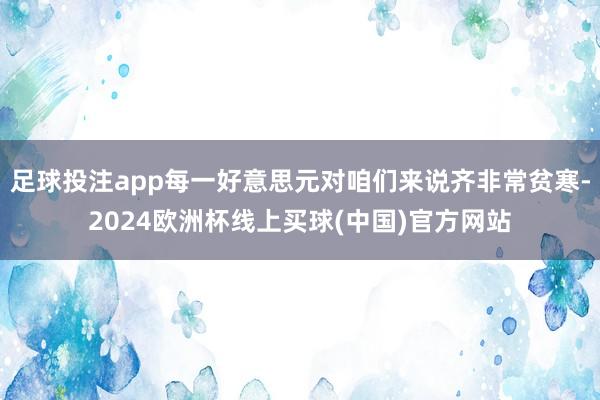 足球投注app每一好意思元对咱们来说齐非常贫寒-2024欧洲杯线上买球(中国)官方网站