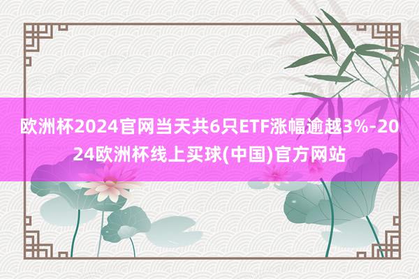 欧洲杯2024官网当天共6只ETF涨幅逾越3%-2024欧洲杯线上买球(中国)官方网站