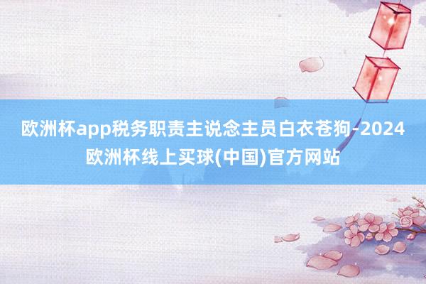 欧洲杯app税务职责主说念主员白衣苍狗-2024欧洲杯线上买球(中国)官方网站