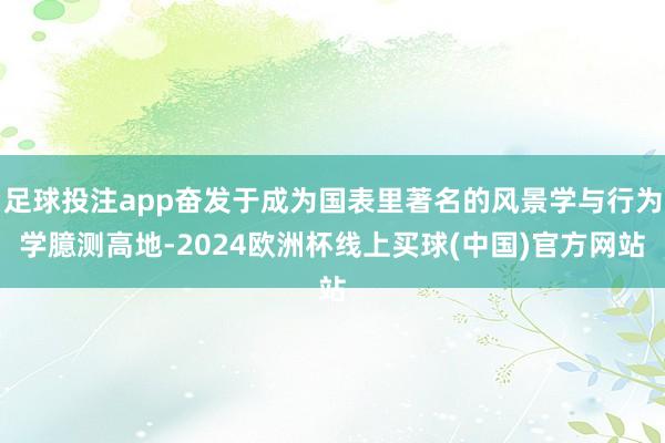 足球投注app奋发于成为国表里著名的风景学与行为学臆测高地-2024欧洲杯线上买球(中国)官方网站