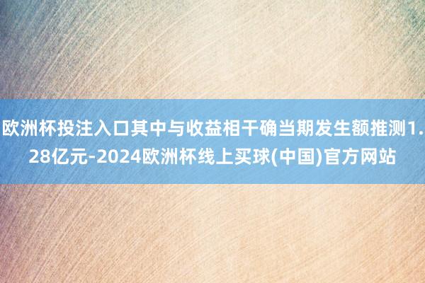 欧洲杯投注入口其中与收益相干确当期发生额推测1.28亿元-2024欧洲杯线上买球(中国)官方网站