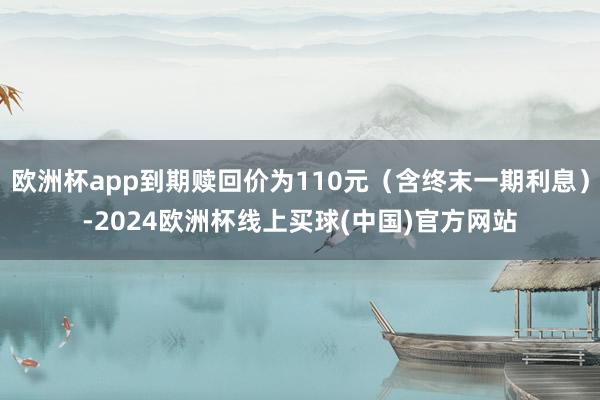 欧洲杯app到期赎回价为110元（含终末一期利息）-2024欧洲杯线上买球(中国)官方网站