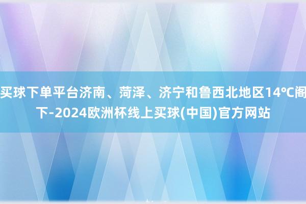 买球下单平台济南、菏泽、济宁和鲁西北地区14℃阁下-2024欧洲杯线上买球(中国)官方网站