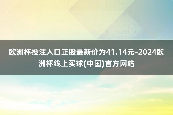 欧洲杯投注入口正股最新价为41.14元-2024欧洲杯线上买球(中国)官方网站