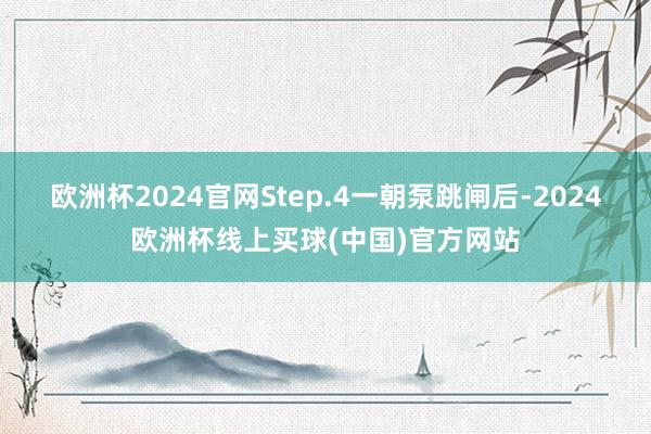 欧洲杯2024官网Step.4一朝泵跳闸后-2024欧洲杯线上买球(中国)官方网站