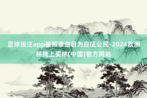 足球投注app被照章细目为应征公民-2024欧洲杯线上买球(中国)官方网站
