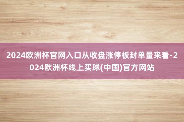 2024欧洲杯官网入口从收盘涨停板封单量来看-2024欧洲杯线上买球(中国)官方网站
